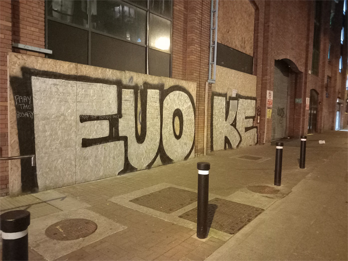 This is a photograph of some graffiti