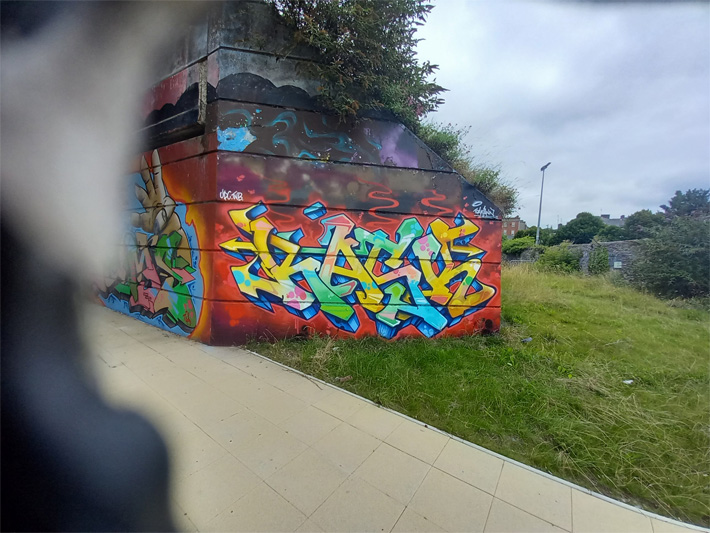 This is a photograph of graffiti on The Bridge of Peace Drogheda