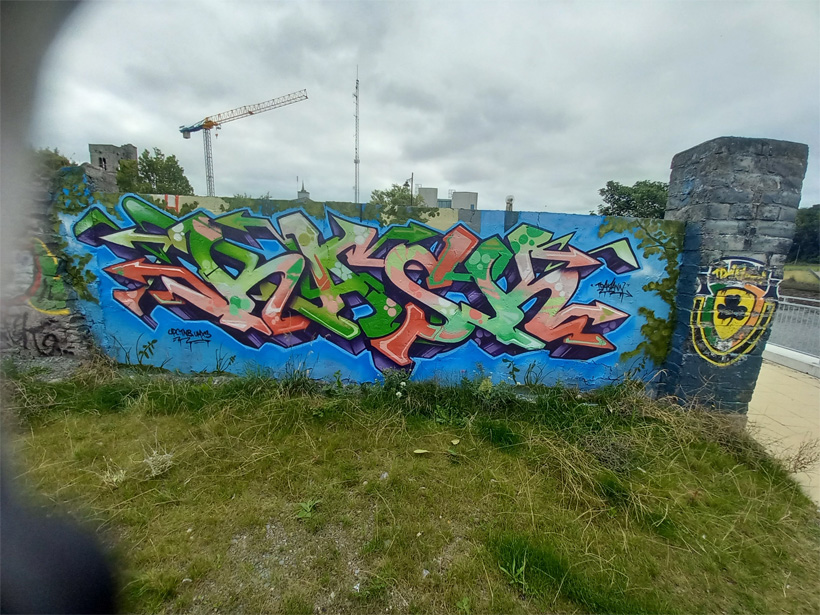 This is a photograph of graffiti on The Bridge of Peace Drogheda