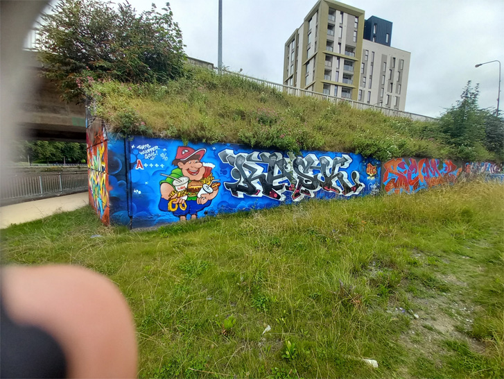 This is a photograph of graffiti on The Bridge of Peace Drogheda