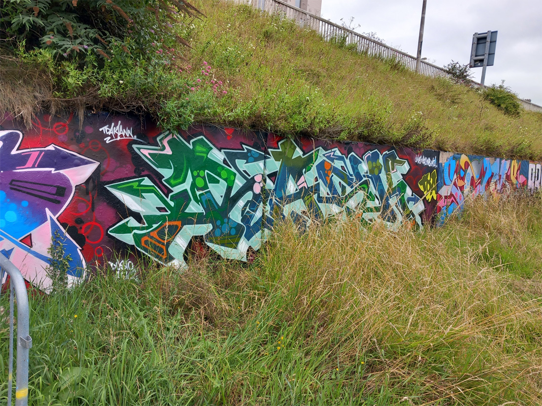 This is a photograph of graffiti on The Bridge of Peace Drogheda