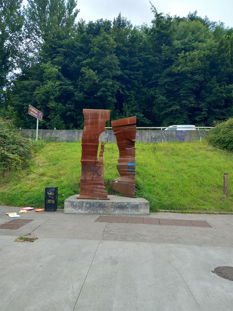 This is a photograph of graffiti on The Bridge of Peace Drogheda