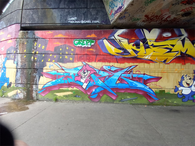 This is a photograph of graffiti on The Bridge of Peace Drogheda