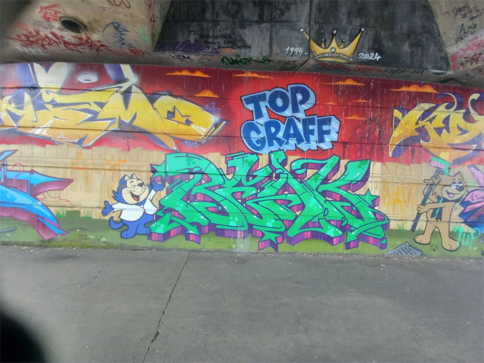 This is a photograph of graffiti on The Bridge of Peace Drogheda