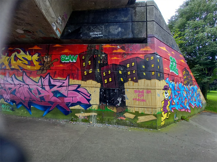 This is a photograph of graffiti on The Bridge of Peace Drogheda