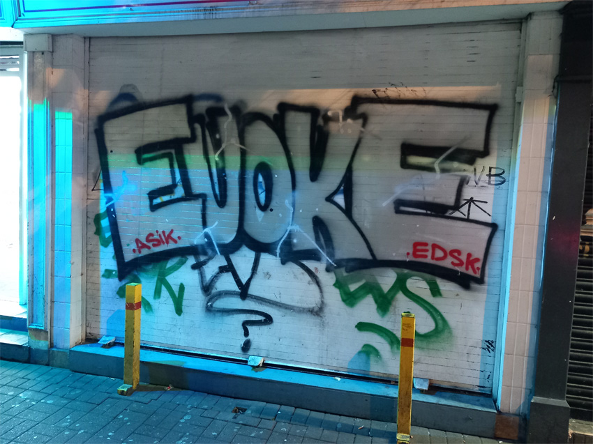 This is a photograph of some graffiti