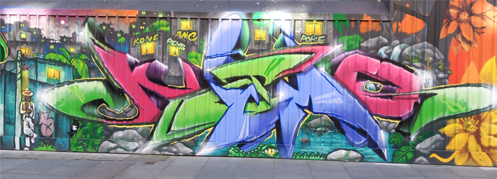 This is a photograph of some graffiti