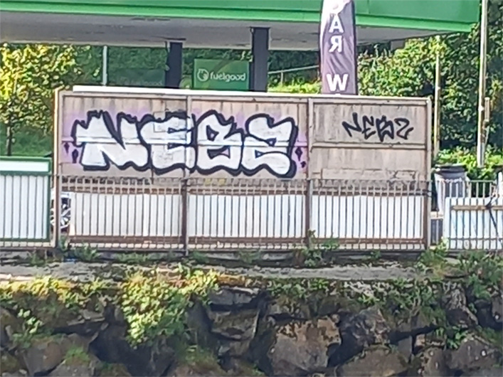 This is a photograph of some graffiti