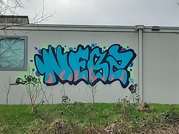 This is a photograph of some graffiti
