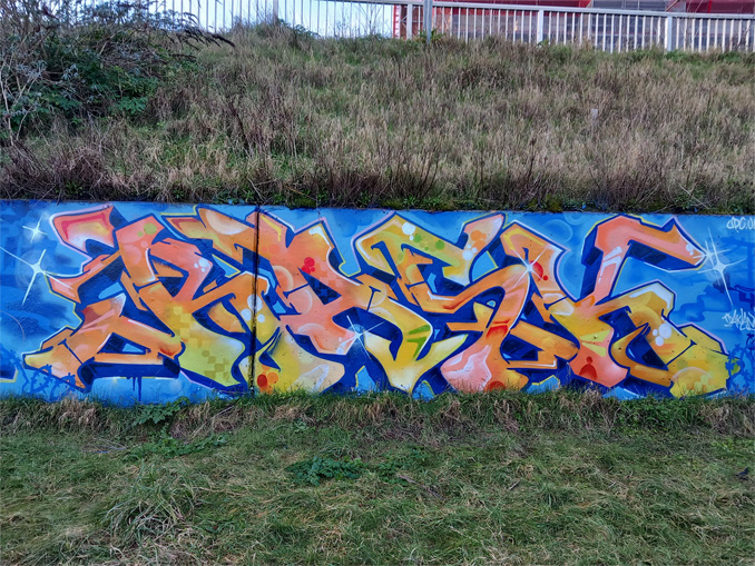 This is a photograph of some graffiti