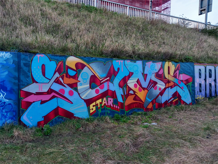 This is a photograph of some graffiti