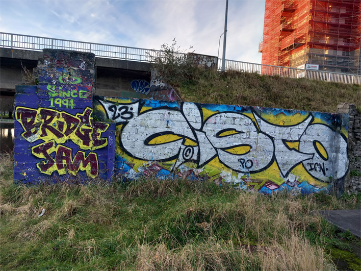 This is a photograph of some graffiti