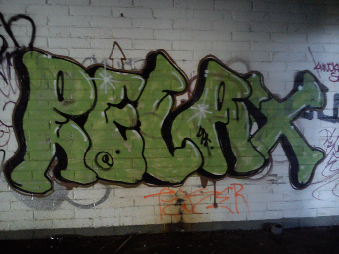 This is a photograph of some graffiti