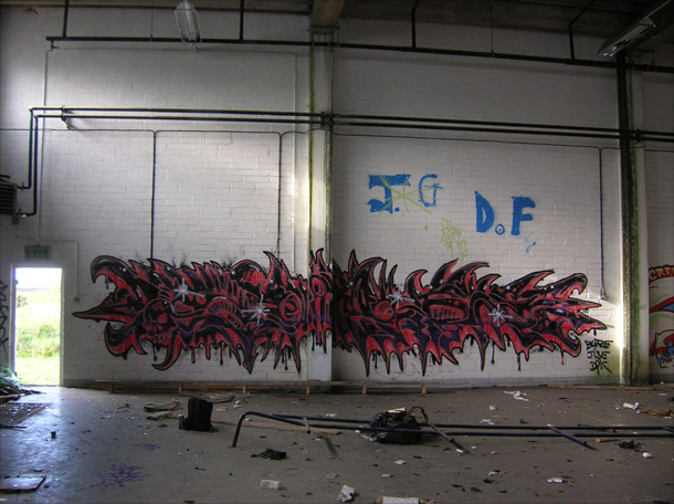 This is a photograph of some graffiti