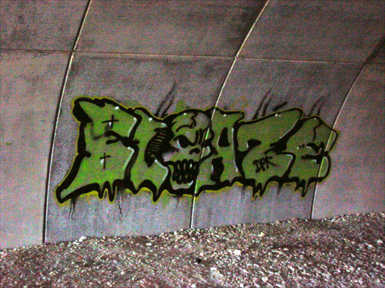 This is a photograph of some graffiti