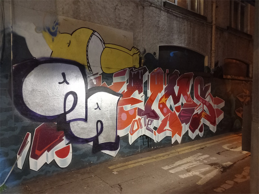 This is a photograph of some graffiti