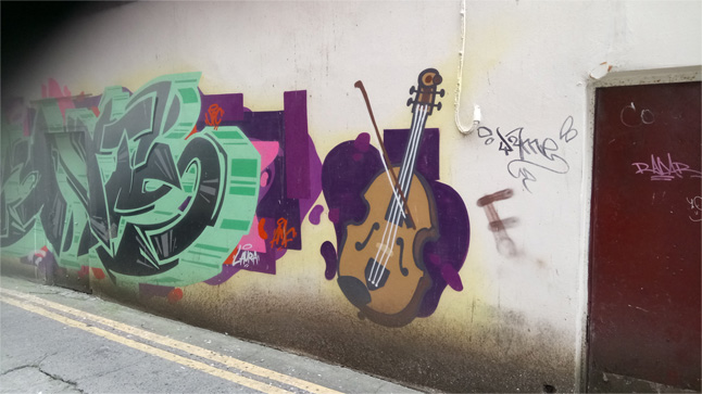 This is a photograph of some graffiti