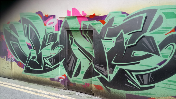 This is a photograph of some graffiti