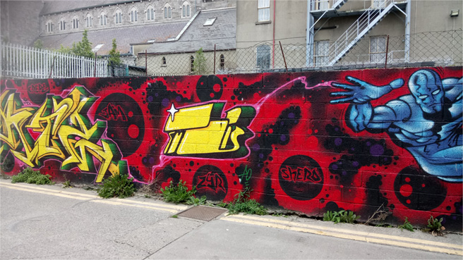 This is a photograph of some graffiti