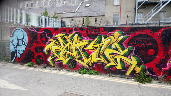 This is a photograph of some graffiti