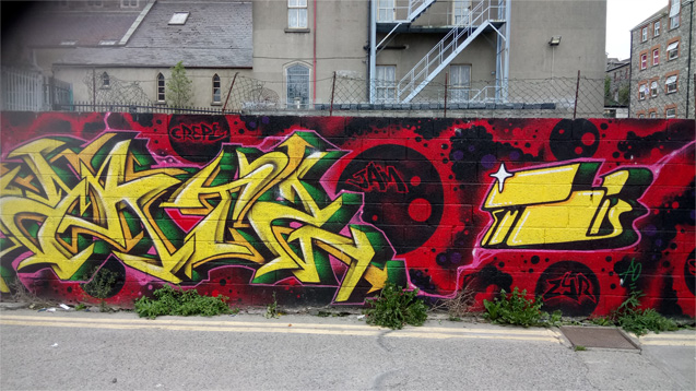 This is a photograph of some graffiti