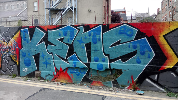 This is a photograph of some graffiti