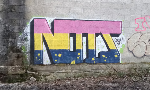 This is a photograph of some graffiti