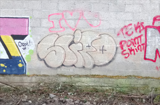 This is a photograph of some graffiti