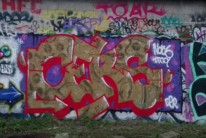 This is a photograph of graffiti by CEKS