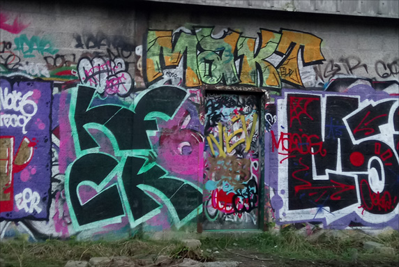 This is a photograph of some graffiti