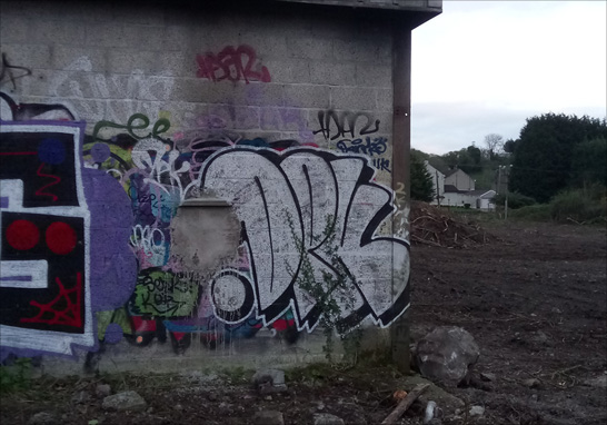 This is a photograph of some graffiti