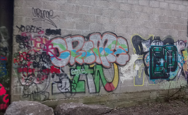 This is a photograph of some graffiti