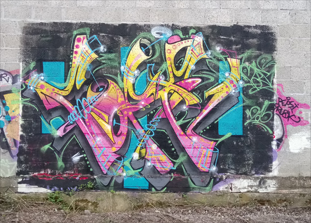 This is a photograph of some graffiti